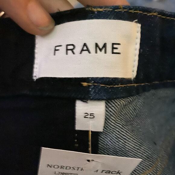 FRAME Le Jane Color block High Waist Relax Jeans Dell Noir Size 25 NWT - Picture 10 of 15